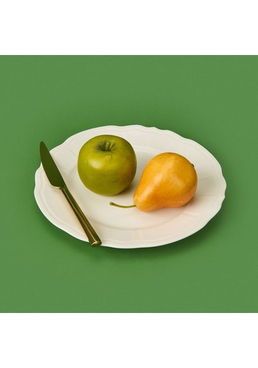 Tulu Porselen Tiffany Servis Tabağı - Krem - 25 Cm Krem