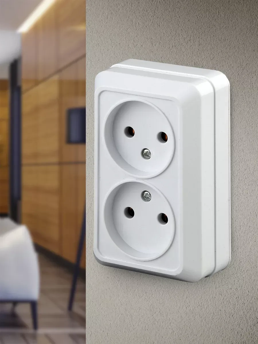 Intro Quadro Yüzeye Monteli Çift Çıkışlı Topraklamasız Priz 16a-250v 262136480 2-203-01