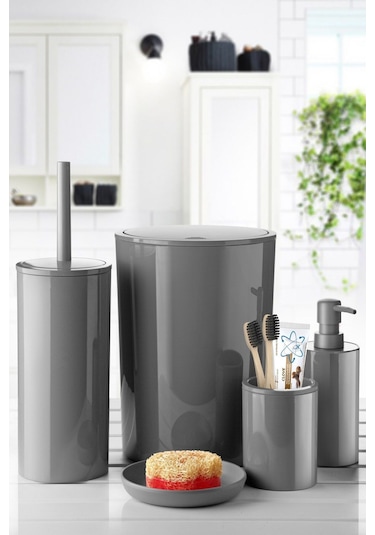 Primanova Flores 5 Li Banyo Seti Gri M-sas17-07 Gri