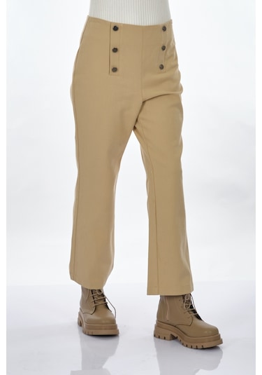 Unique Mode Bol Paça Bej Kadın Pantolon Uw244008 001