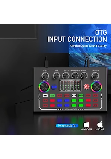 Motion003 F009 Podcast Ekipman Seti Dj Karıştırıcı Ve Ses Arayüzü Stüdyo Mikrofonu Pc A