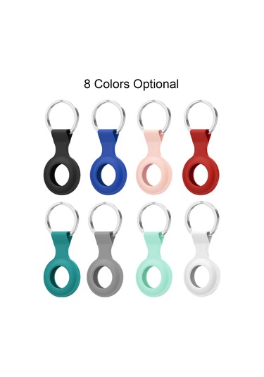 Hangfox Airtag İçin Silikon Korumalı Kılıf, Çizik Ve Darbeye Dayanıklı, Paslanmaz Çelik Anahtar Zinciri İle, Siyah