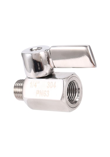 Arelene 1/4 İnç 304 Paslanmaz Çelik Mini Küresel Vana, Dişi Npt X Erkek Npt Dişli, Kapatma Vanası