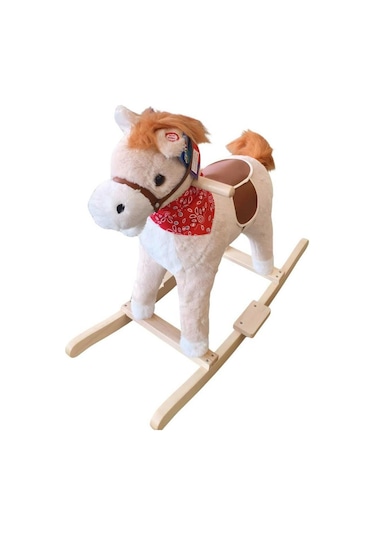 Peluş Sallanan At - Ses Efektli Ve Yumuşak Oturma Alanlı 65 Cm