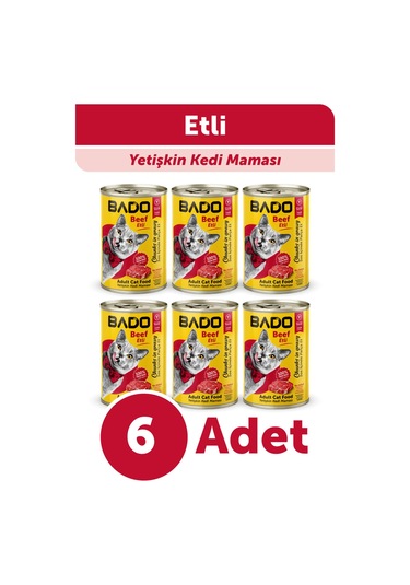 Bado Yetişkin Yaş Kedi Maması Etli 400gr 6lı