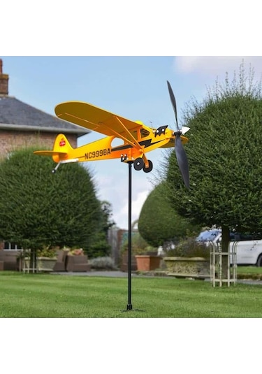 Pazly Weathervane Uçak Uçak Suntek Rüzgar Gülü Demir Bahçe Ld