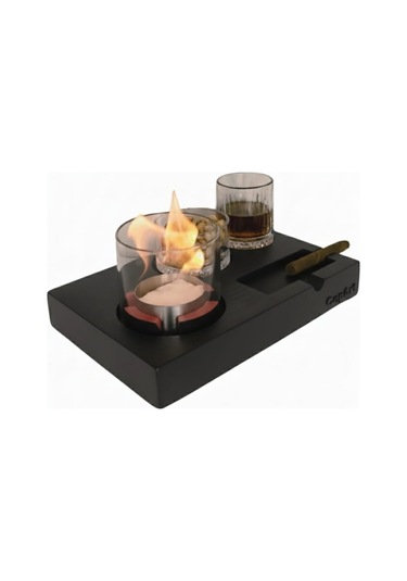 Elza Siyah Biyoetanol Masaüstü Şömine - 1 Lt Copart Yakıt Hediye