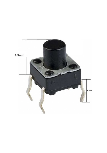 Koodmax-Push Button Buton Tach Switch 6X6 10'Lu Paket - Farklı Boyutlar 6X6 17Mm