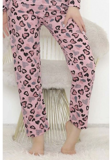 Lüx Polar Cepli Kışlık Kadın Pijama Altı Tek Alt Ra1 Pembe