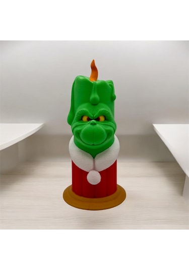 Yeni Yıl Grinch Led Mumlu Yılbaşı Aksesuarı 1 Adet