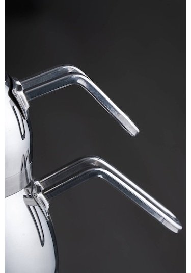 Acar Alexi Gümüş Orta Boy 0,80 /1 ,75 Lt Çelik Çaydanlık Takımı 0456 Gümüş