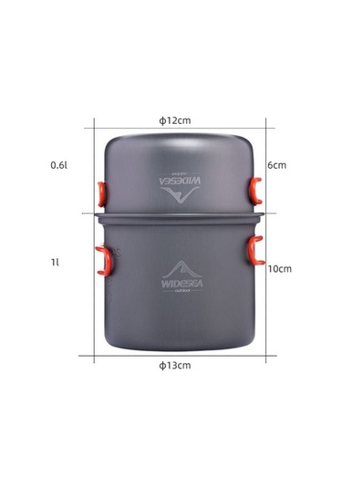 Wıdesea Wsc-101 2 Adet/Takım Kamp Pişirme Gereçler Yürüyüş Piknik Kase Pot Tava Seti Seyahat Kaynağı Fda Sertifikası Yok Bpa Içermez