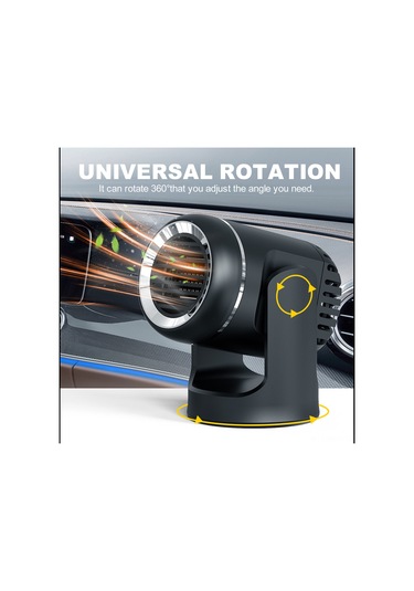 Neevoyu 12v Otomobil Isıtıcı: Soğuk-ısı Hava, Karlı Buz Ve Sis Temizleyici, 360 Döner, Hava Temizleyici Ve Aşırı Isı Korumalı Siyah