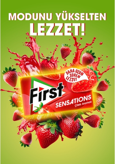 First Sensations Çilek Karamel Aromalı Sakız 12 x 27 G