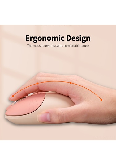 Shineyee Mofii M3 Kablosuz Mouse 2.4g - Ergonomik Tasarım, 3 Seviye Dpı Ayarlı, Düşük Gürültü, Otomatik Uyku Modu, Her İki El İçin Uygun Kahve Rengi