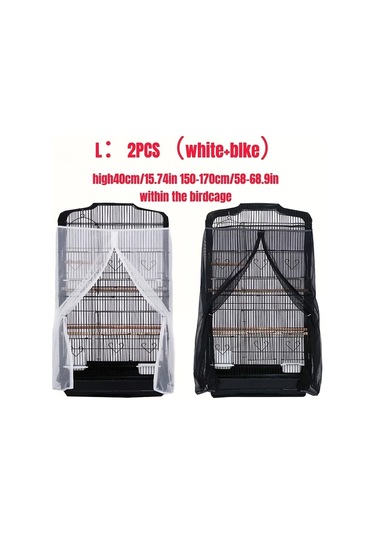 Willowhaven 2 Adet Siyah Beyaz Kafes Örtüsü - Toz Geçirmez Kuş Filesi 59-66 İnç