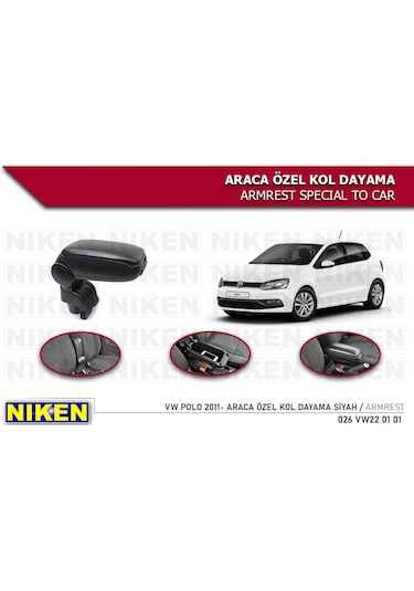 Niken Kolçak Kol Dayama Orta Konsol Vidasız Kolay Montaj Siyah