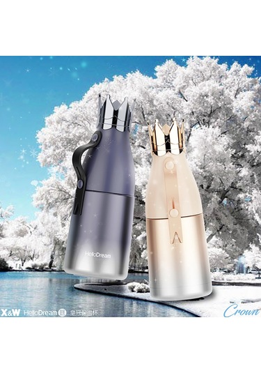 240/350 Ml Taşınabilir Açık Seyahat Termos Taç Isı Yalıtım Bardağı Şişe