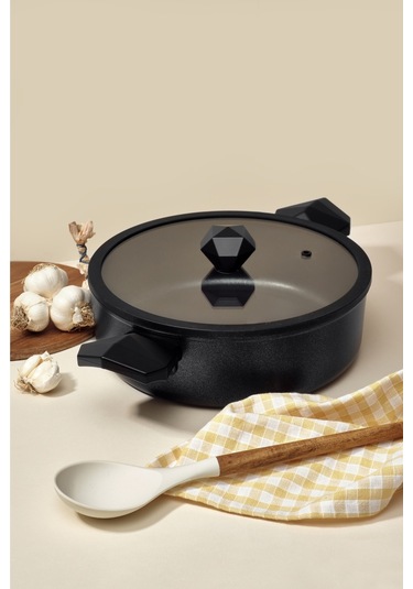 Gal Basık Tencere 26 Cm Siyah