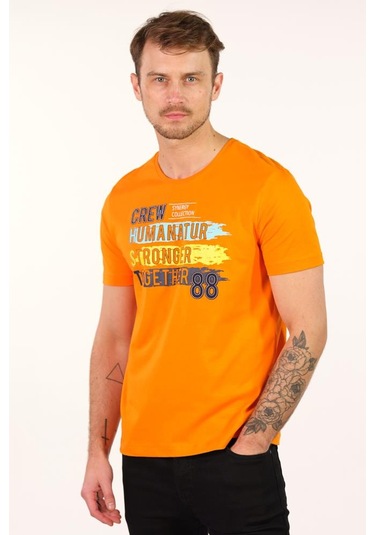 Arma Erkek Büyük Beden Bisiklet Yaka Tişört Y22374868101 Turuncu