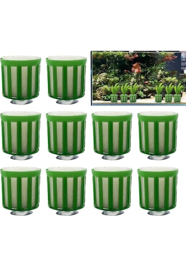 Xindoker Akvaryum Bitki Sabitleme Seti: 10 Adet Sepet, Sünger Ve Emici Disk İle Balık Tankı Dekoru