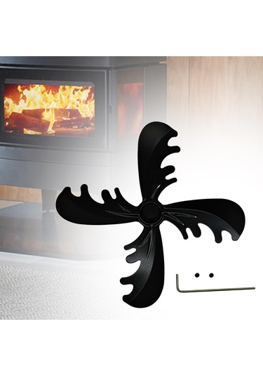 Suntek Magideal Şömine Vantilatör Pervanesi 18 Cm Vidalı Odun Siyah