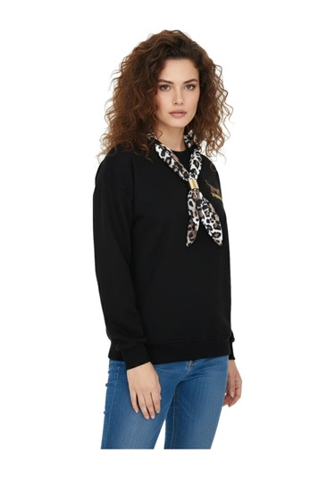 Baglan Kadın Spor Sıfıryaka Sweatshirt Fular Lı Bgl-st05062 Siyah