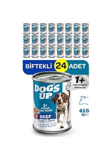 Dogs Up Yaş Yetişkin Köpek Maması Biftekli 415gr 24lü