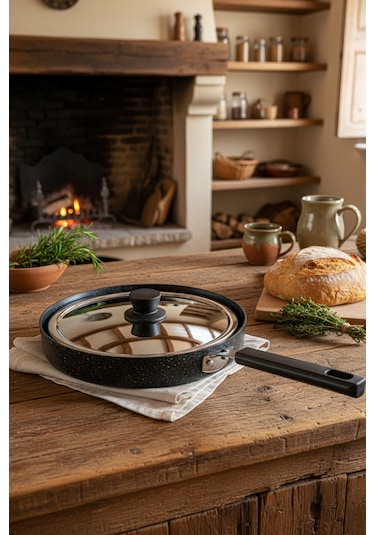 Bernardo Wave 32cm Granit Balık Tavası Siyah