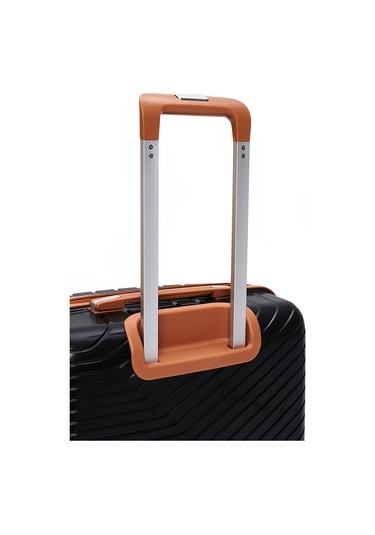Elatae Exclusive Pro Polipropilen Kırılmaz 3'lü Valiz Seti Büyük - Kabin Boy Ve Makyaj Çantası Siyah - Camel 5239