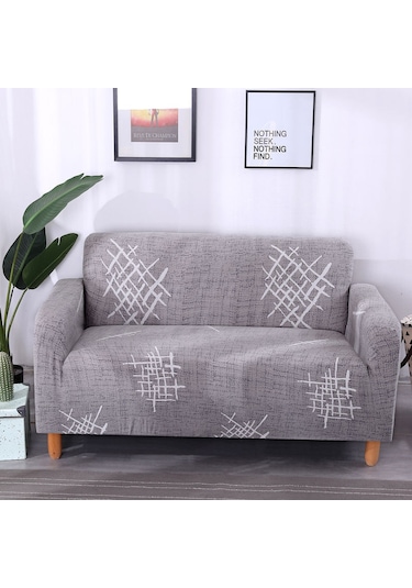 Mufunye Çok Renkli Polyester Kanepe Kılıfı - 1-4 Kişilik Boyut Seçenekleri Gümüş Gri