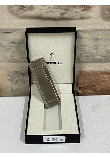 Promise Marka Gri Renk Gazlı İnce Kişiye Özel Çakmak