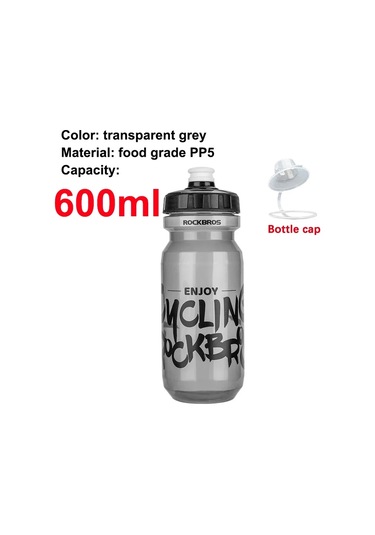 Rockbros Bisiklet Su Şişesi 600-750 Ml Mtb Yol Bisikleti Su Şişesi Tutucu Sıkma Şeffaf Grey Şeffaf Grey