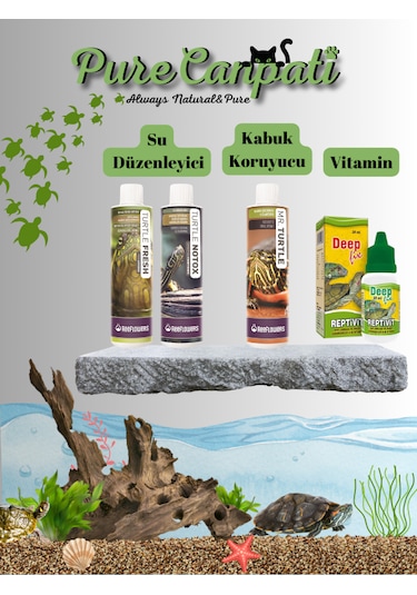 Purecanpati Kaplumbağa Bakım Seti Vitamin Kabuk Koruyucu ve Su Düzenleyici