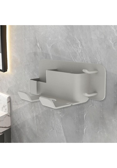 Suntek Saç Düzleştirici Standı Tek Katlı Fön Makinesi Gri