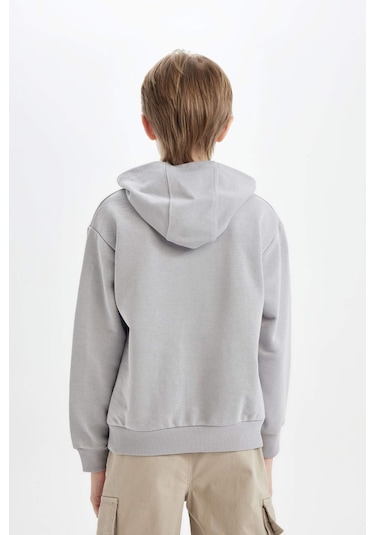 DeFacto Erkek Çocuk Kapüşonlu Cepli Baskılı Sweatshirt C9798A824WNGR247