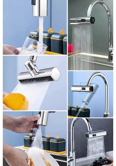 3 Farklı Modlu Çok Amaçlı Musluk Adaptörü Evrensel Musluk Başlığı Şelale Musluk Çok Renkli
