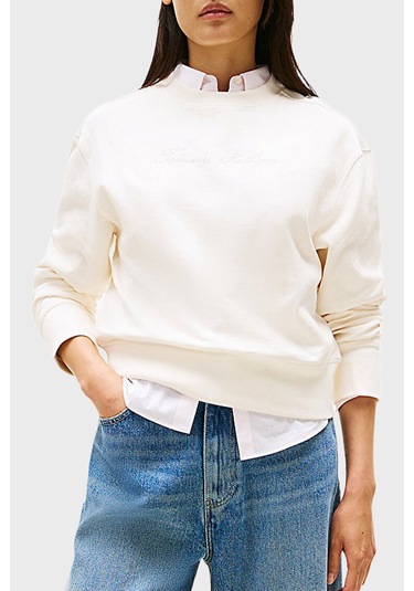 Tommy Hilfiger Bayan Sweat Ww0ww47159 Ya8 Beyaz Beyaz