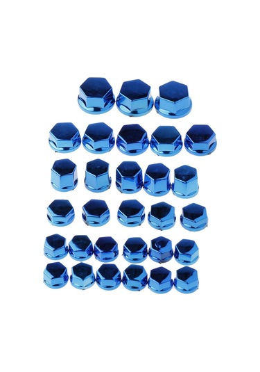 Suntek Motosiklet Vida Somun Civata Kapatma Başlığı Dekorasyon Yamaha Mavi 30 Parça