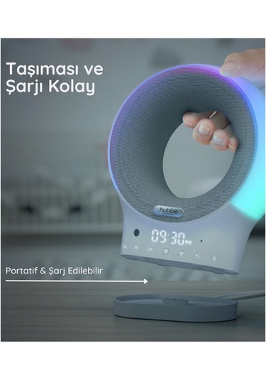 Hubble Eclipse Plus Bebek Telsizi Ninni Çalar Bluetooth Speaker Gece Lambası Gri / Gri