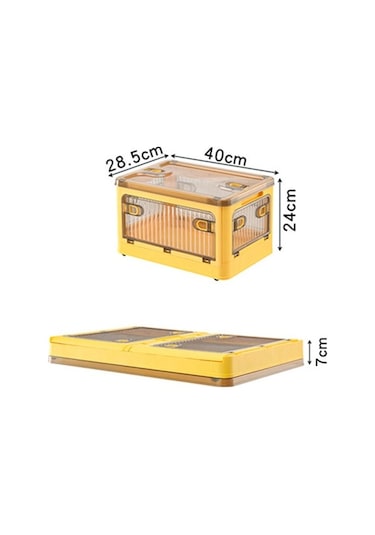 Dancemonkey Cbtx 28l Katlanır Plastik Saklama Kutusu, 5 Taraflı Şeffaf Çıkarılabilir Kasnak, S Boy Beyaz Çok Renkli