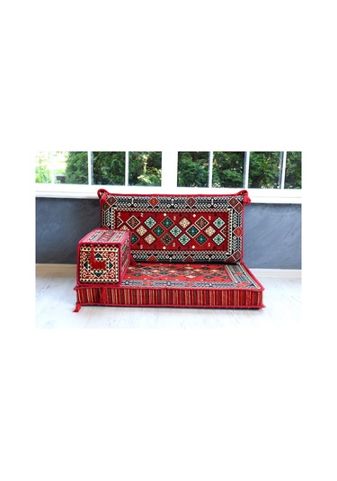 Şark Köşesi Takımı , 95 cm Yer Minderi Takımı (Sünger Dahil) Şili Modeli (3 Parça)