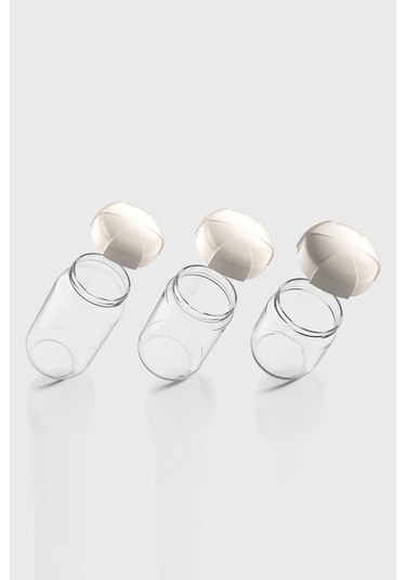 Renga Rhea Bej Kapaklı 3 Boy Cam Kavanoz Seti 131010 Bej