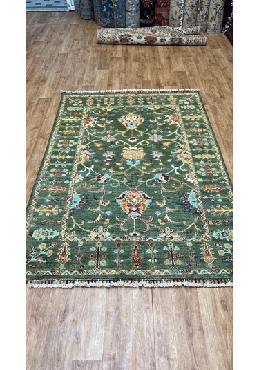 El Dokuma Afghan Halısı Yeşil
