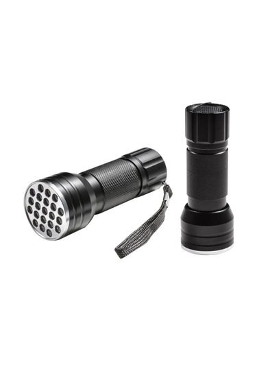 Harry 2 Adet Uv Işınlı 21 Led Ultraviyole Mor Işıklı Metal El Feneri Siyah
