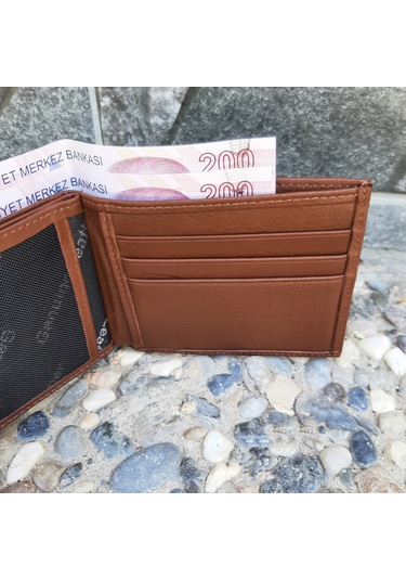 Gvnbag Hakiki Deri Erkek Yatay Taba Cüzdan Gvn-0135