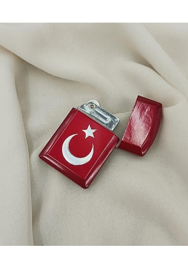 Çakmak Metal Gazlı Doldurulabilir Ay Yıldız Çakmak