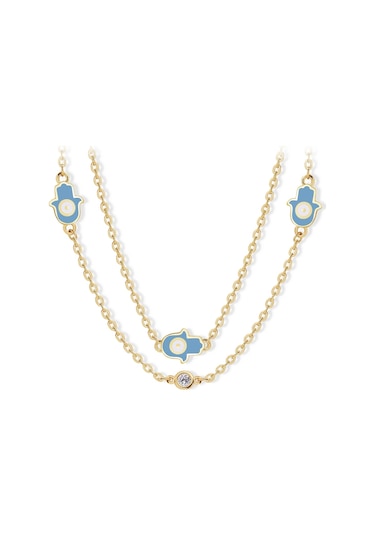 14 Ayar Sarı Altın Fatma Ana Eli Figürlü Kolye