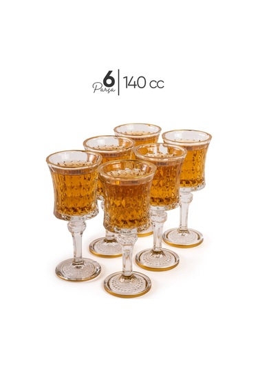 Mest 6 Adet Bahamas Model Cam Kahve Yanı Su Bardağı Seti Lüsterli 140 Cc Sade