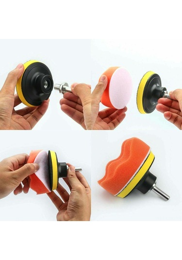 Samdoo 7 Parça Araç Cilalama Seti - 5" Köpük Pedler, Matkap Uyumlu, Parlatma Ve Mumlama İçin